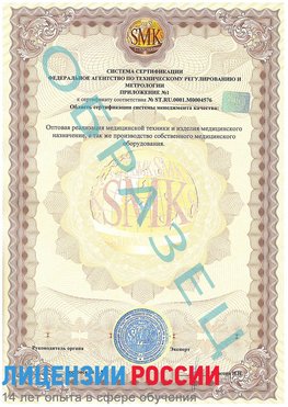 Образец сертификата соответствия (приложение) Лангепас Сертификат ISO 13485